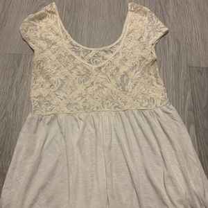 Cream lace flowy free people top
